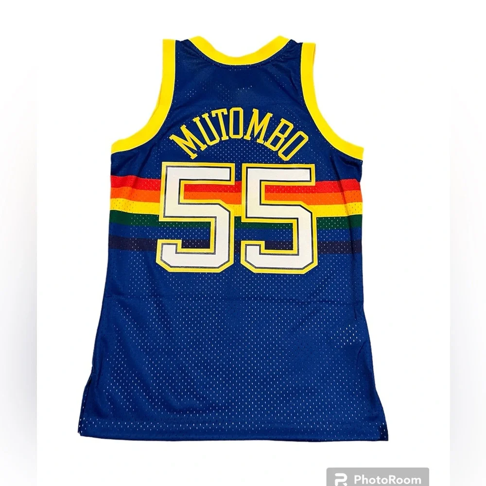 Mens Mitchell & Ness NBA Swingman Road Jersey Nuggets 91 Dikembe Mutombo - Picture 2 of 3